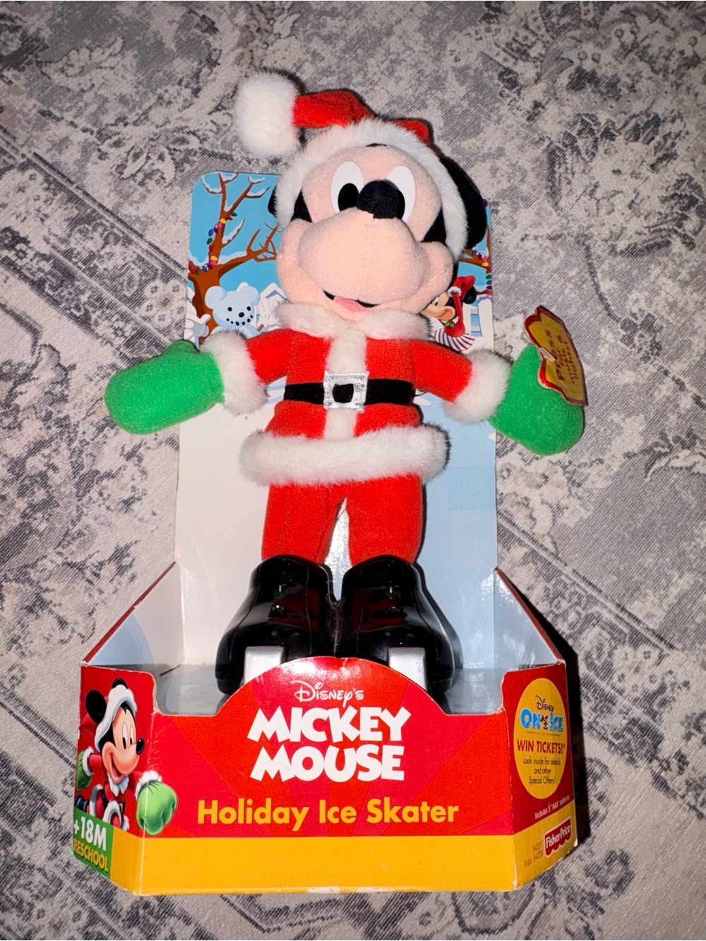 Disney Mickey Mouse Red and Green Santa Holiday Plush